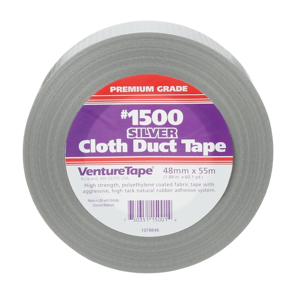 3M„¢ VentureTape #1500 General Purpose Cloth Duct Tape, 2 IN X 60 Yards, Silver